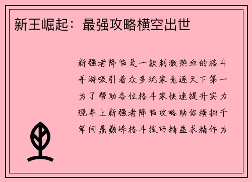 新王崛起：最强攻略横空出世